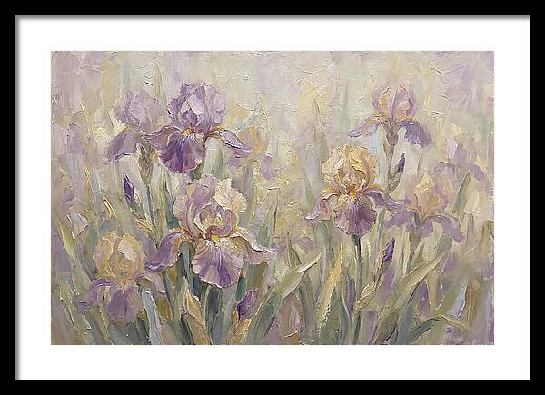 Iris Blossoms In Purple And Gold