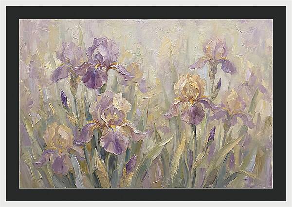 Iris Blossoms In Purple And Gold