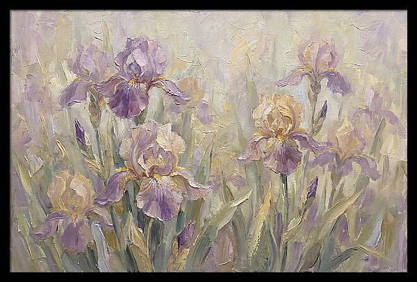 Iris Blossoms In Purple And Gold