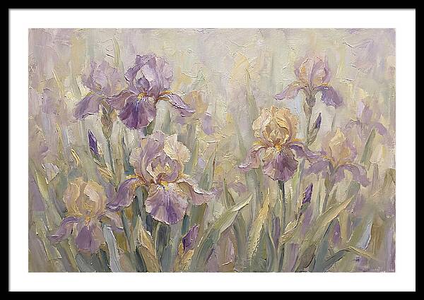 Iris Blossoms In Purple And Gold