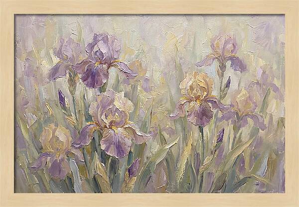 Iris Blossoms In Purple And Gold