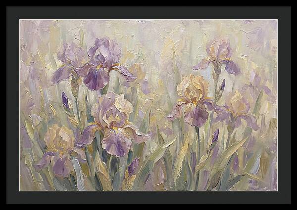 Iris Blossoms In Purple And Gold
