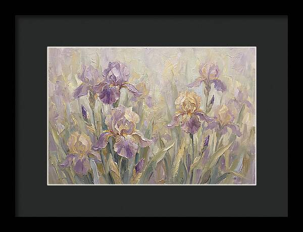 Iris Blossoms In Purple And Gold