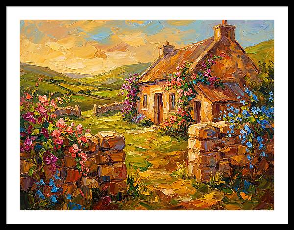 Irish Landscape With Cottage