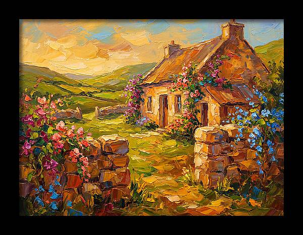 Irish Landscape With Cottage