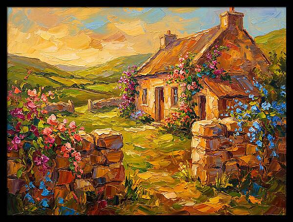 Irish Landscape With Cottage