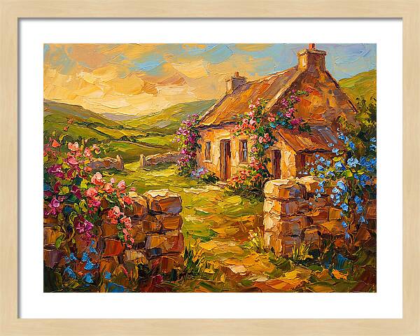 Irish Landscape With Cottage