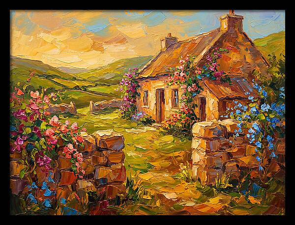 Irish Landscape With Cottage