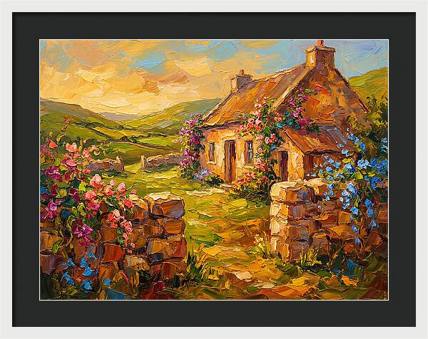 Irish Landscape With Cottage