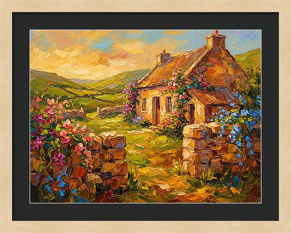 Irish Landscape With Cottage