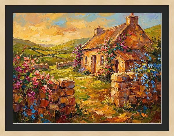 Irish Landscape With Cottage