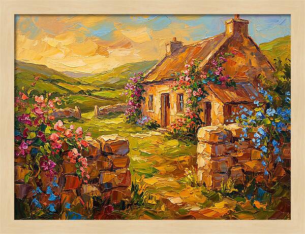 Irish Landscape With Cottage