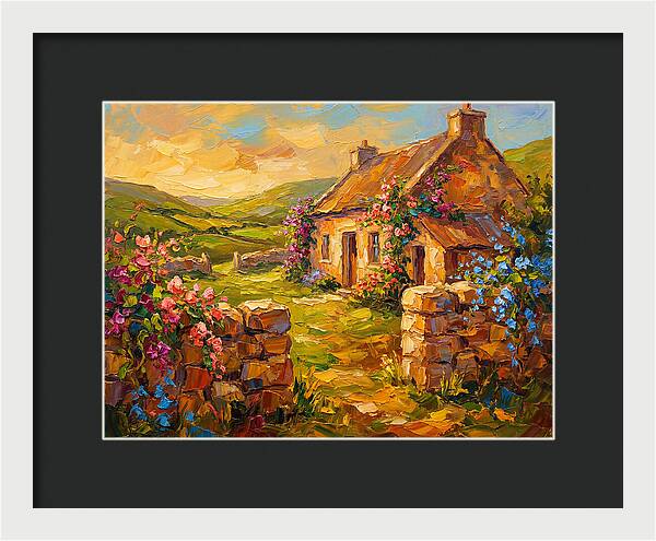 Irish Landscape With Cottage