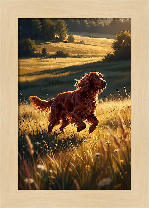 Irish Setter In Golden Fields