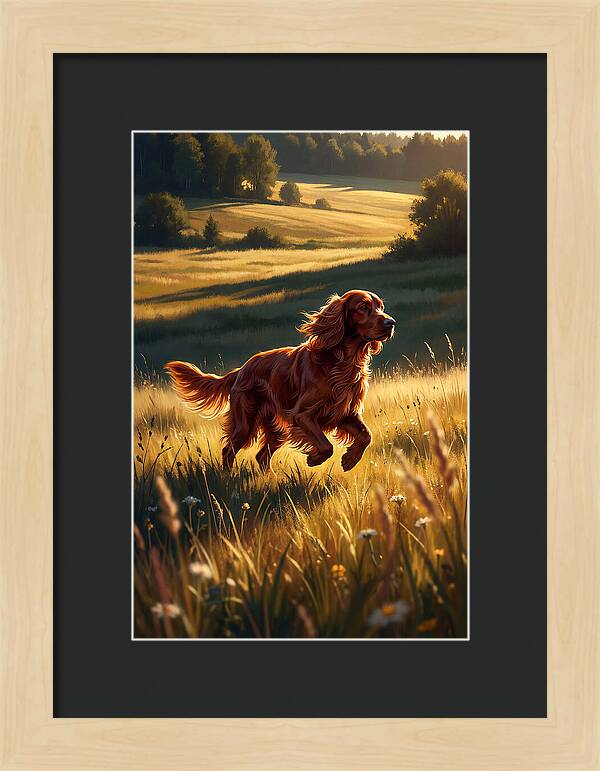 Irish Setter In Golden Fields