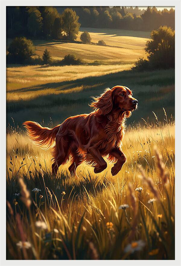 Irish Setter In Golden Fields
