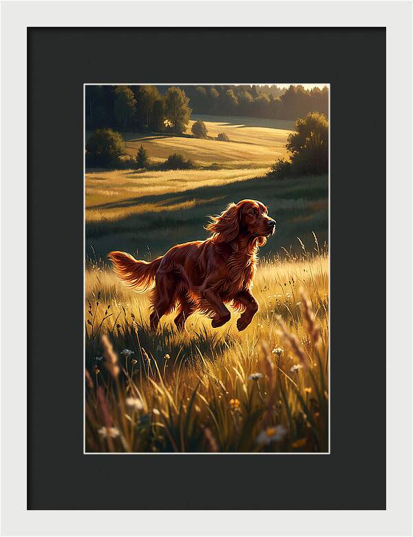 Irish Setter In Golden Fields