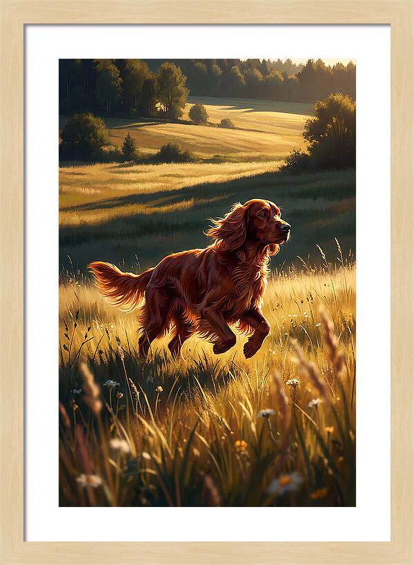 Irish Setter In Golden Fields