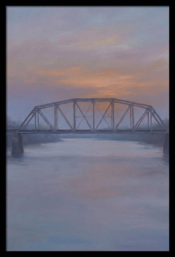 Iron Truss Bridge At Sunset