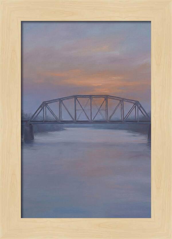 Iron Truss Bridge At Sunset