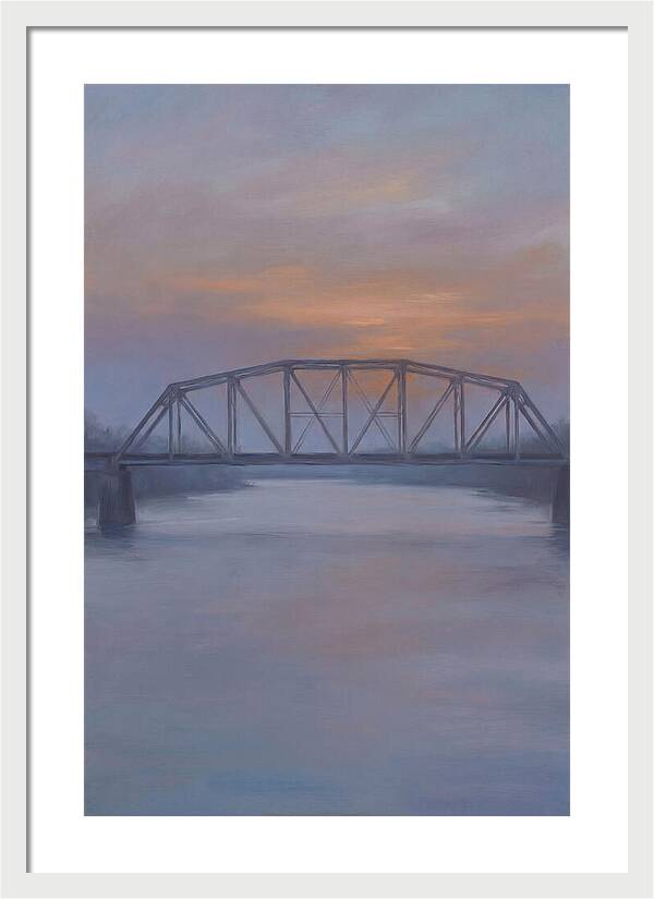 Iron Truss Bridge At Sunset