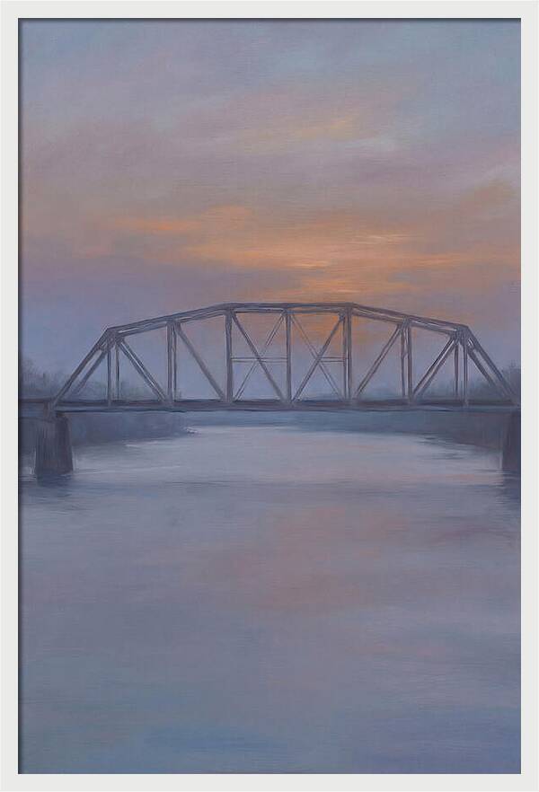 Iron Truss Bridge At Sunset