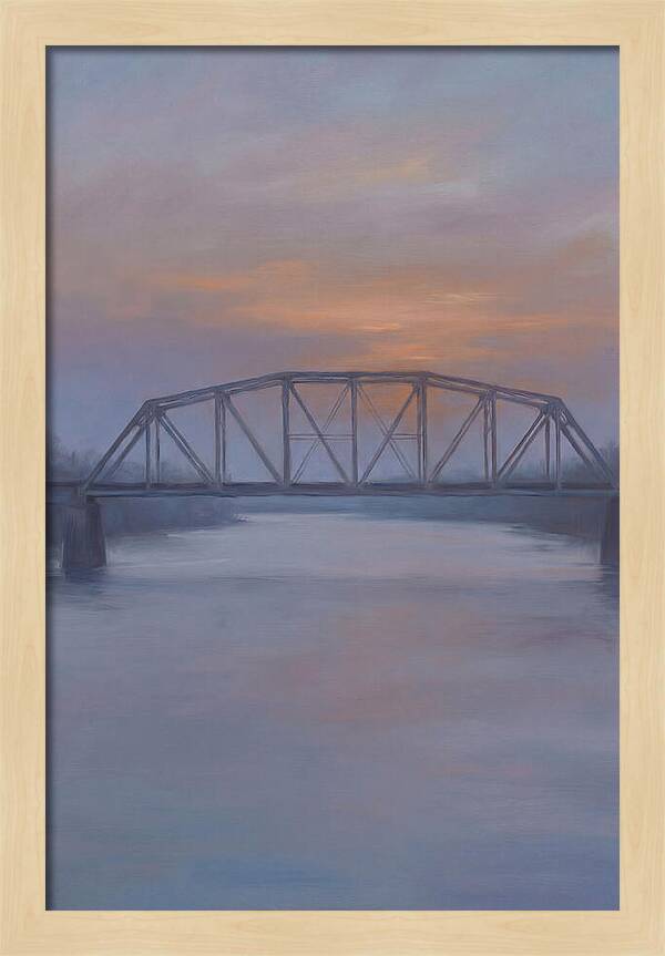 Iron Truss Bridge At Sunset
