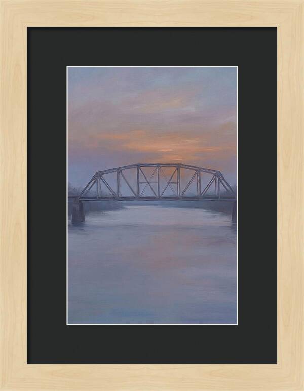 Iron Truss Bridge At Sunset