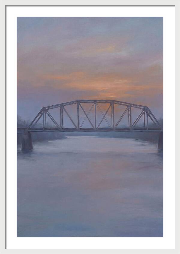 Iron Truss Bridge At Sunset