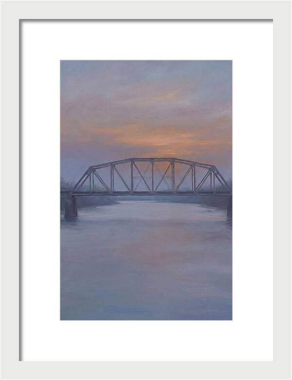 Iron Truss Bridge At Sunset