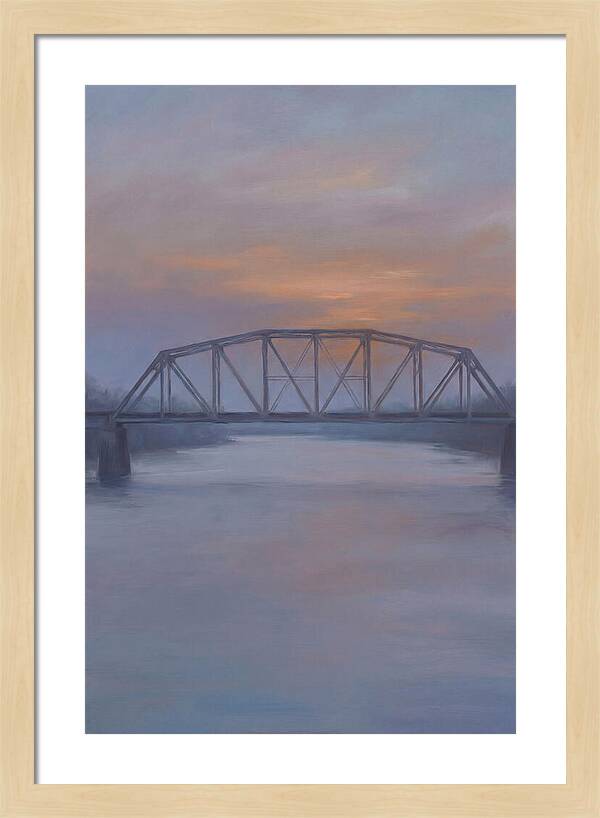 Iron Truss Bridge At Sunset