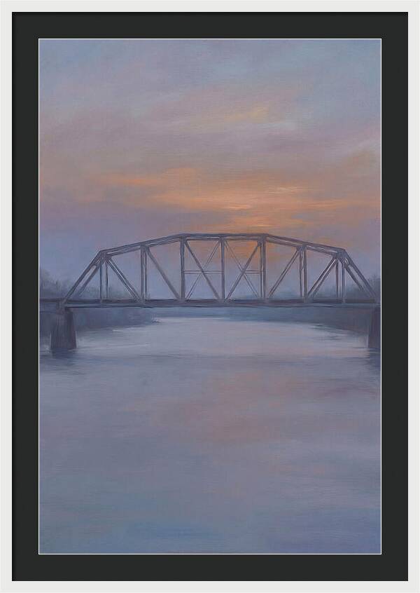 Iron Truss Bridge At Sunset