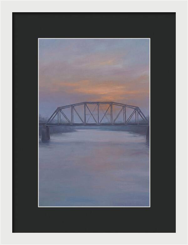 Iron Truss Bridge At Sunset