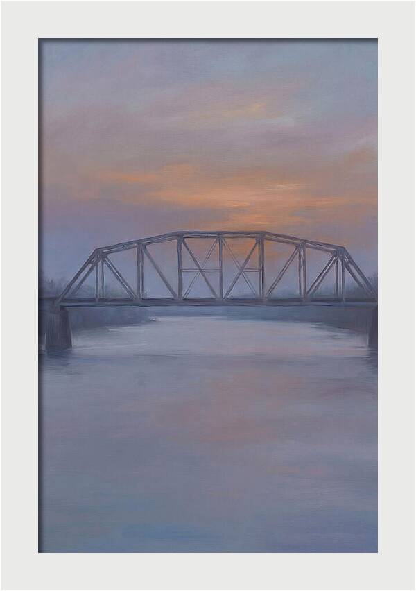 Iron Truss Bridge At Sunset