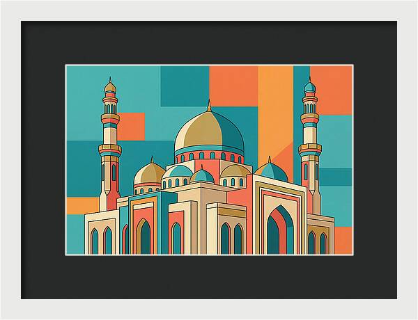 Islamic Mosque In Vibrant Colors