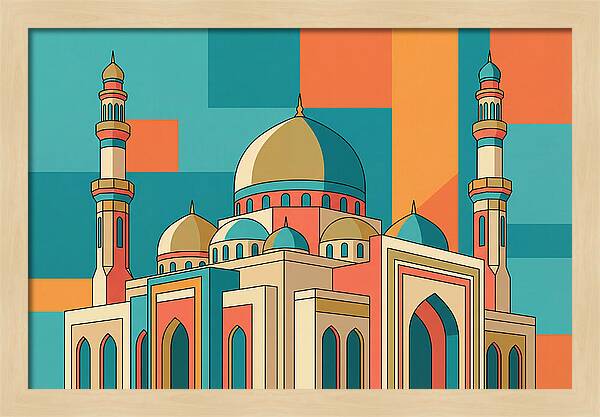 Islamic Mosque In Vibrant Colors