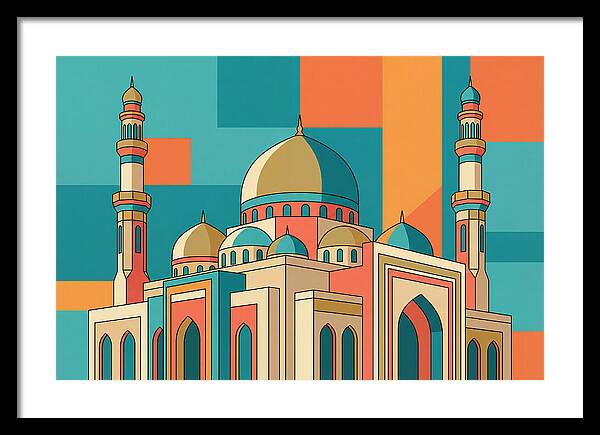 Islamic Mosque In Vibrant Colors