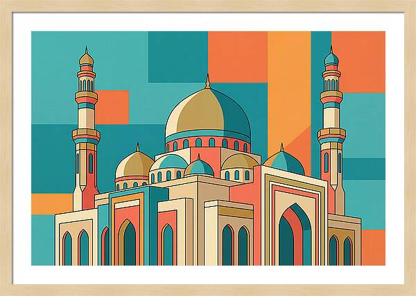 Islamic Mosque In Vibrant Colors