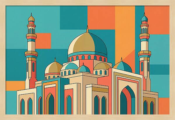 Islamic Mosque In Vibrant Colors