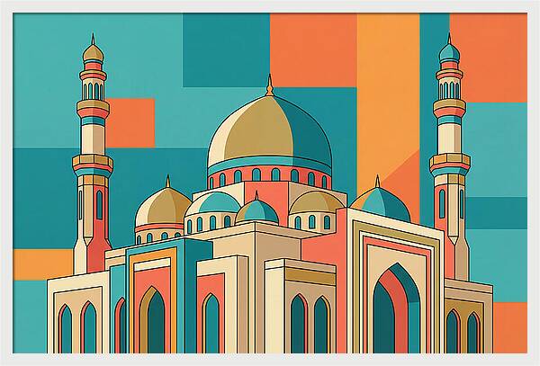 Islamic Mosque In Vibrant Colors