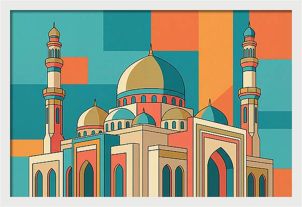 Islamic Mosque In Vibrant Colors