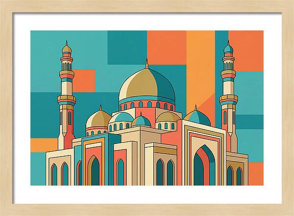 Islamic Mosque In Vibrant Colors