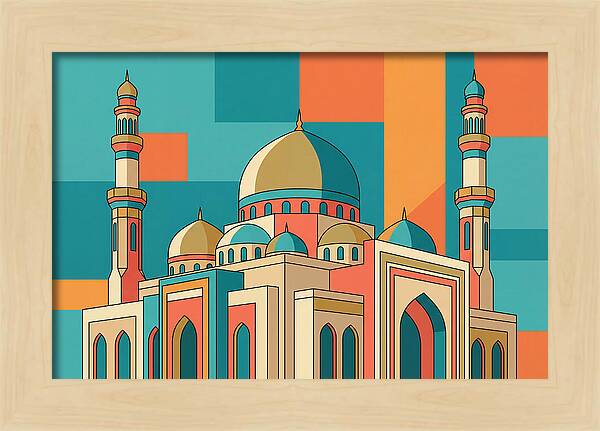 Islamic Mosque In Vibrant Colors
