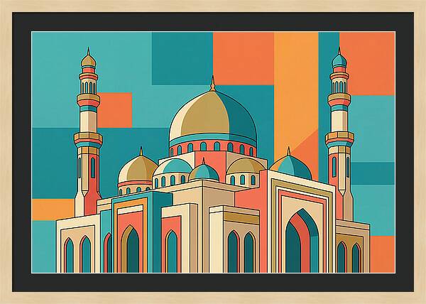 Islamic Mosque In Vibrant Colors