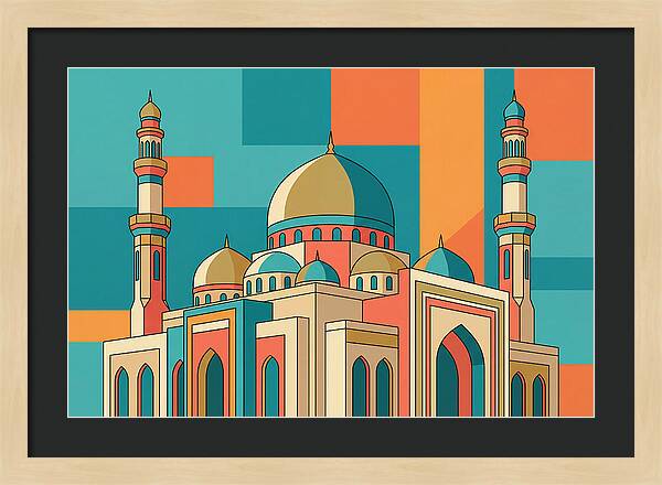 Islamic Mosque In Vibrant Colors