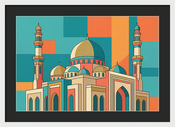 Islamic Mosque In Vibrant Colors