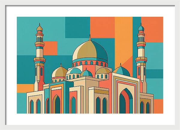Islamic Mosque In Vibrant Colors