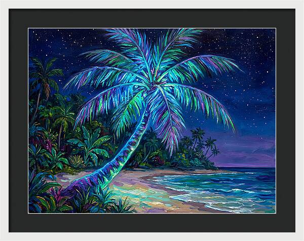 Island Palm Under Stars