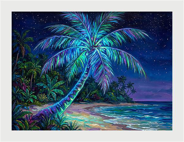 Island Palm Under Stars