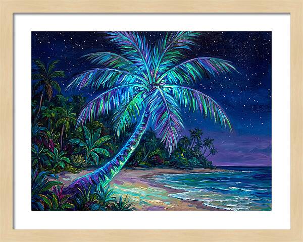 Island Palm Under Stars